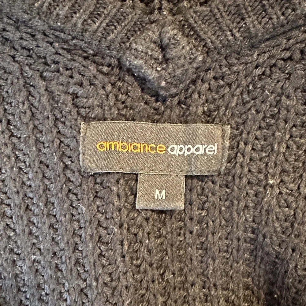 Ambiance Black Cold-Shoulder V-Neck Sweater - Picture 4 of 5